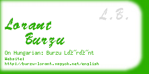 lorant burzu business card